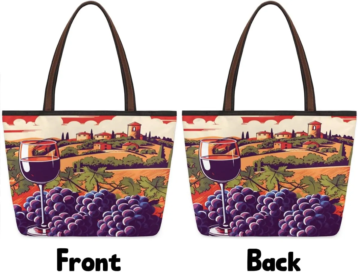 Tote Bag for Women with Zipper Large Capacity Top Handle Casual Shoulder Bag Handbag Reusable Shopping