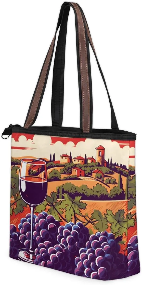 Tote Bag for Women with Zipper Large Capacity Top Handle Casual Shoulder Bag Handbag Reusable Shopping