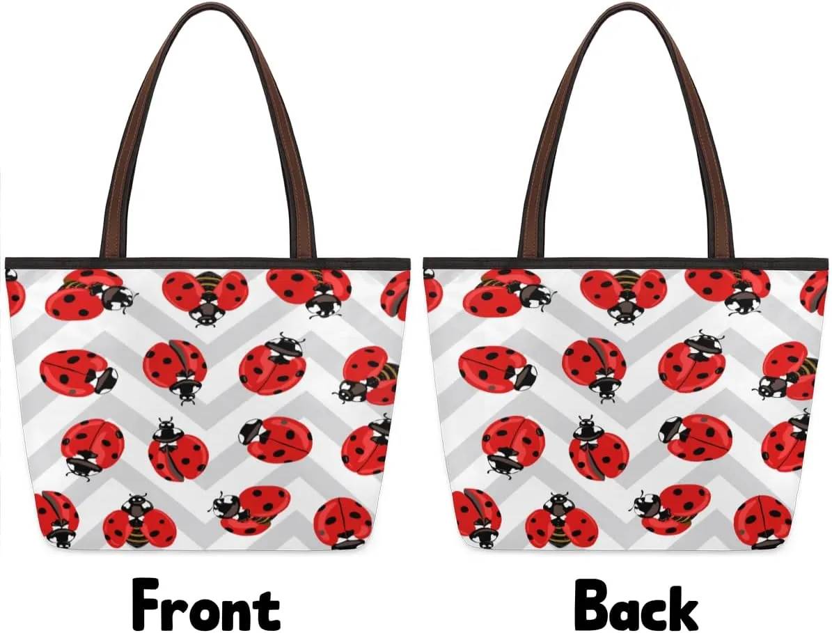 Tote Bag for Women with Zipper Large Capacity Top Handle Casual Shoulder Bag Handbag Reusable Shopping