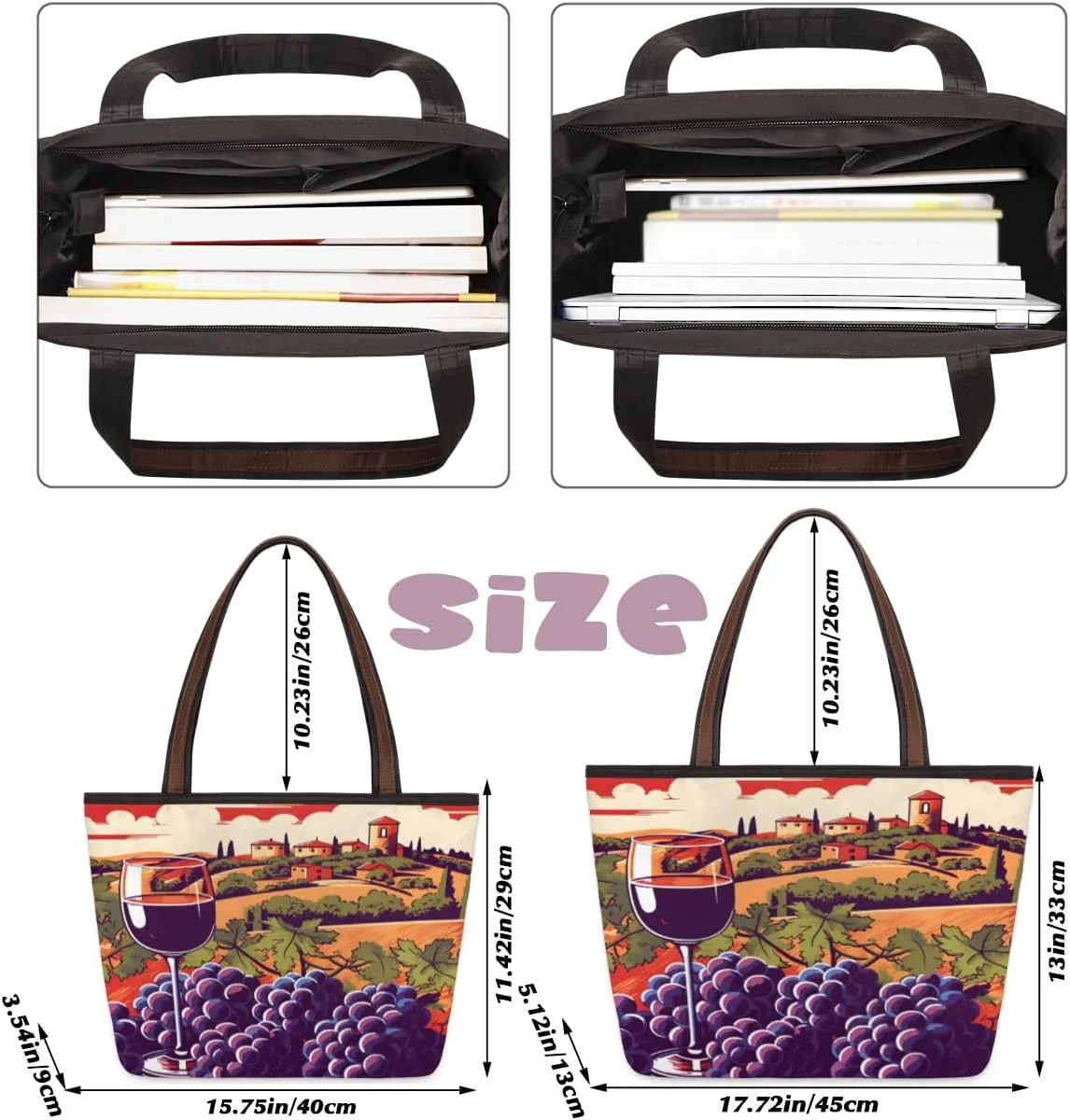 Tote Bag for Women with Zipper Large Capacity Top Handle Casual Shoulder Bag Handbag Reusable Shopping