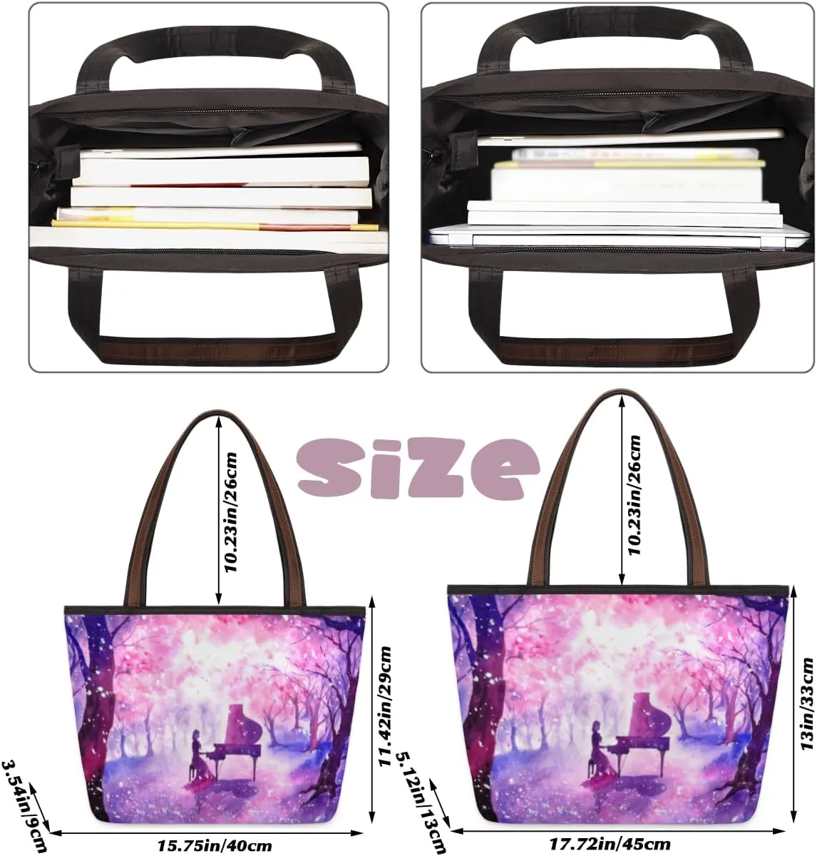 Tote Bag for Women with Zipper Large Capacity Top Handle Casual Shoulder Bag Handbag Reusable Shopping