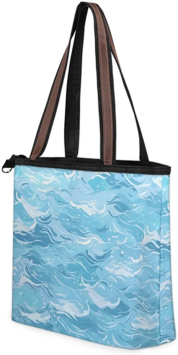 Tote Bag for Women with Zipper Large Capacity Top Handle Casual Shoulder Bag Handbag Reusable Shopping