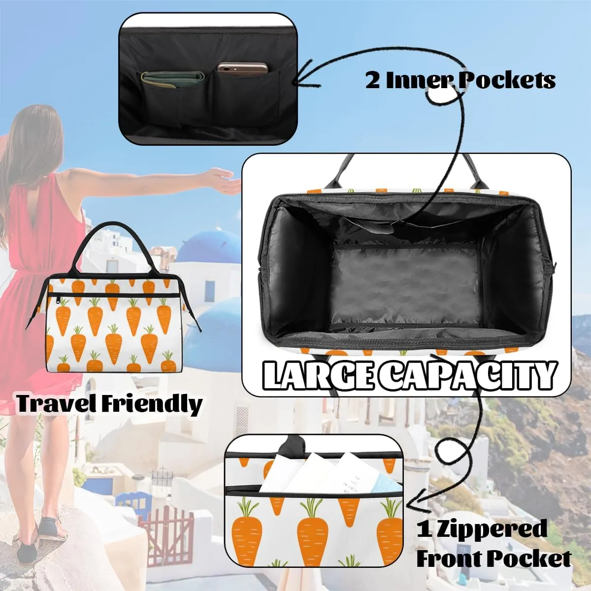 Tote Bag for Women with Zipper, Large Shoulder Bag Handbag for Travel Sports Work