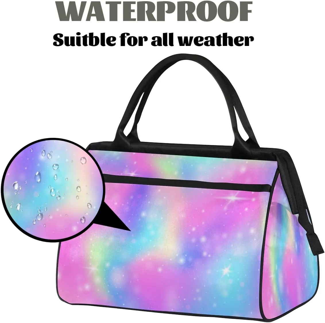 Tote Bag for Women with Zipper, Lightweight Travel Tote Bag Large Shoulder Bag Handbag for Work, Gym