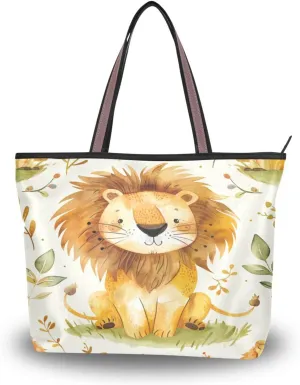 Tote Bag for Women with Zipper,Polyester Tote Purse Holiday Tote Bag Work Handbag Women Gift