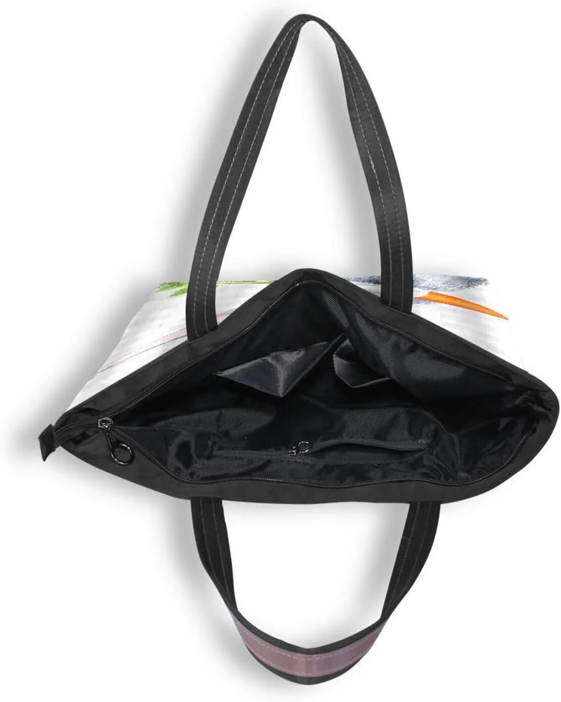 Tote Bag for Women with Zipper,Polyester Tote Purse Holiday Tote Bag Work Handbag Women Gift
