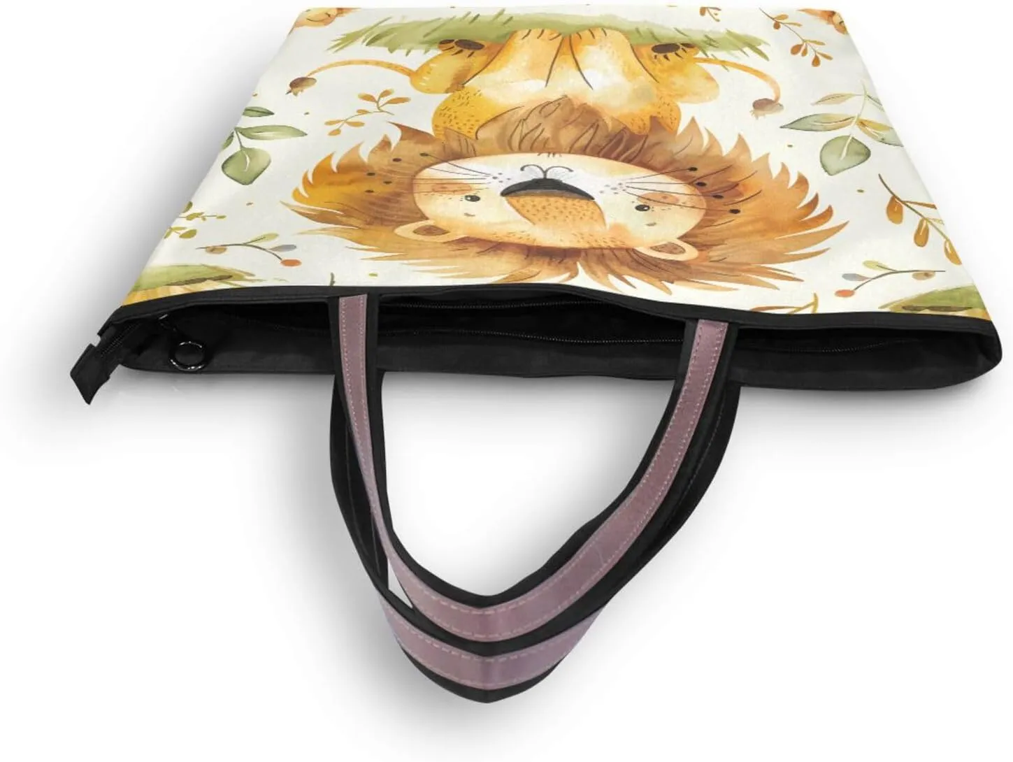 Tote Bag for Women with Zipper,Polyester Tote Purse Holiday Tote Bag Work Handbag Women Gift