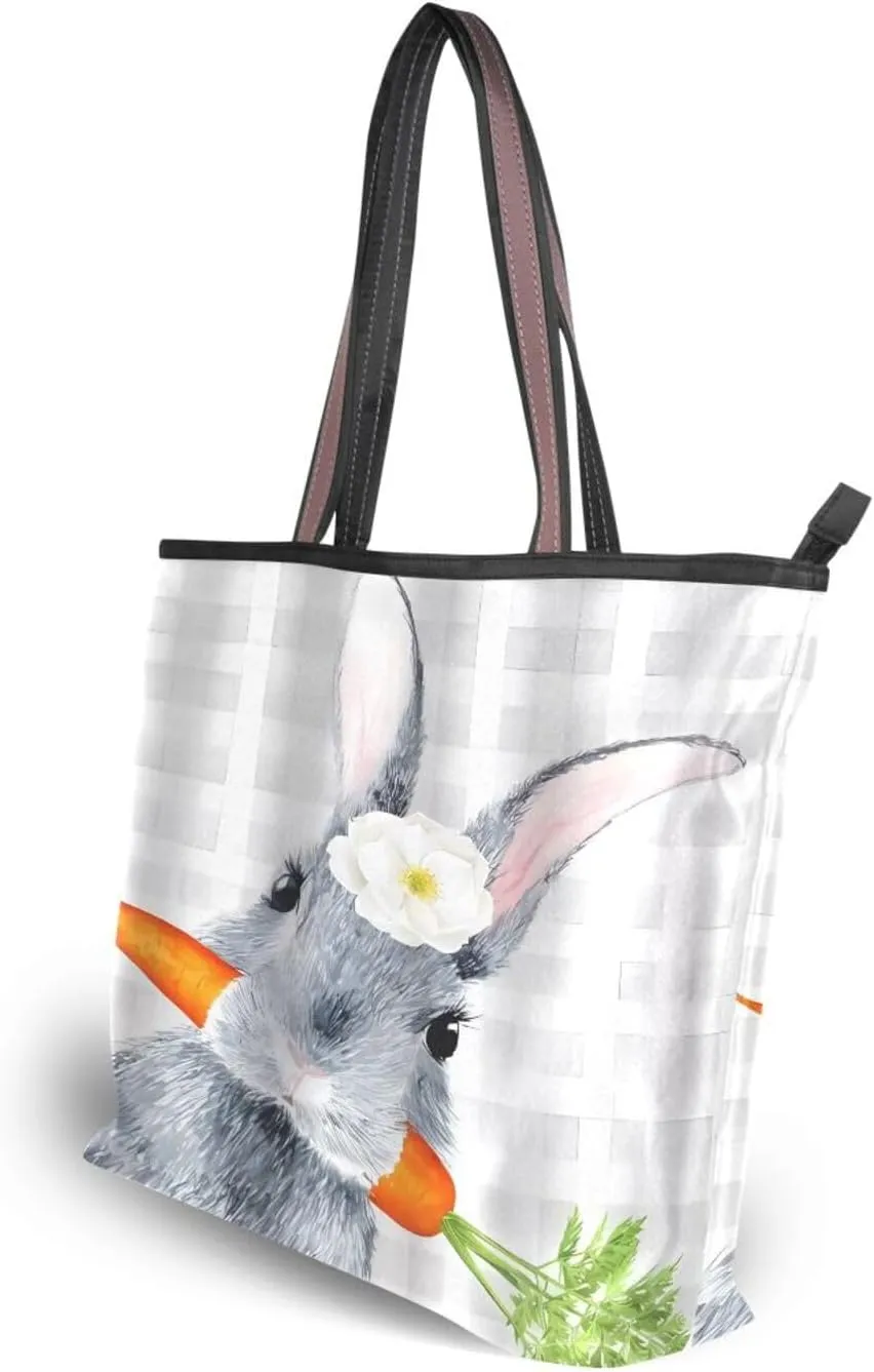 Tote Bag for Women with Zipper,Polyester Tote Purse Holiday Tote Bag Work Handbag Women Gift