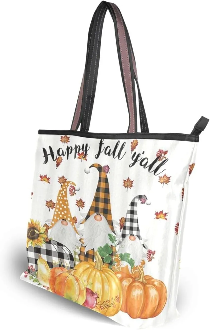 Tote Bag for Women with Zipper,Polyester Tote Purse Holiday Tote Bag Work Handbag Women Gift
