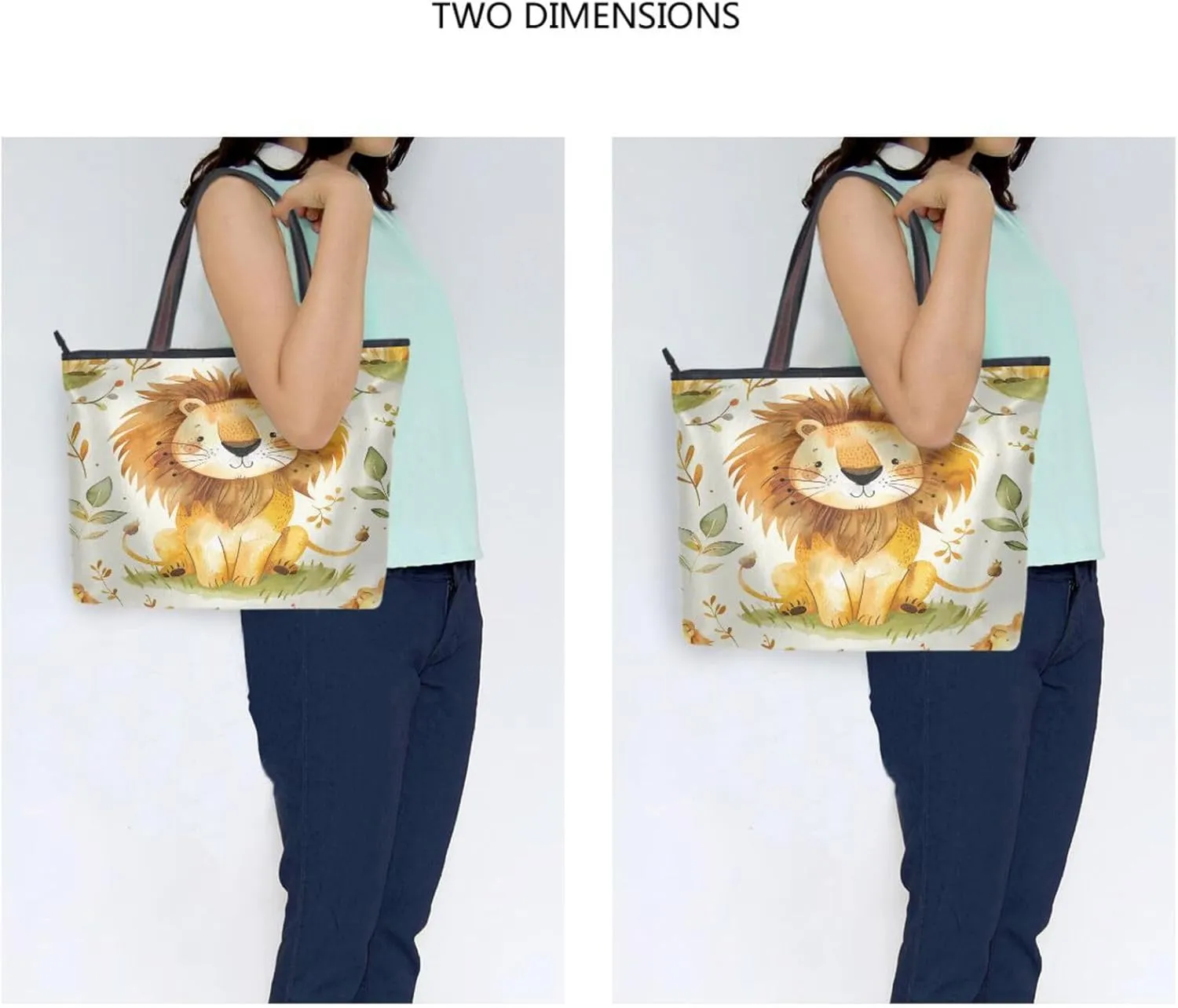 Tote Bag for Women with Zipper,Polyester Tote Purse Holiday Tote Bag Work Handbag Women Gift
