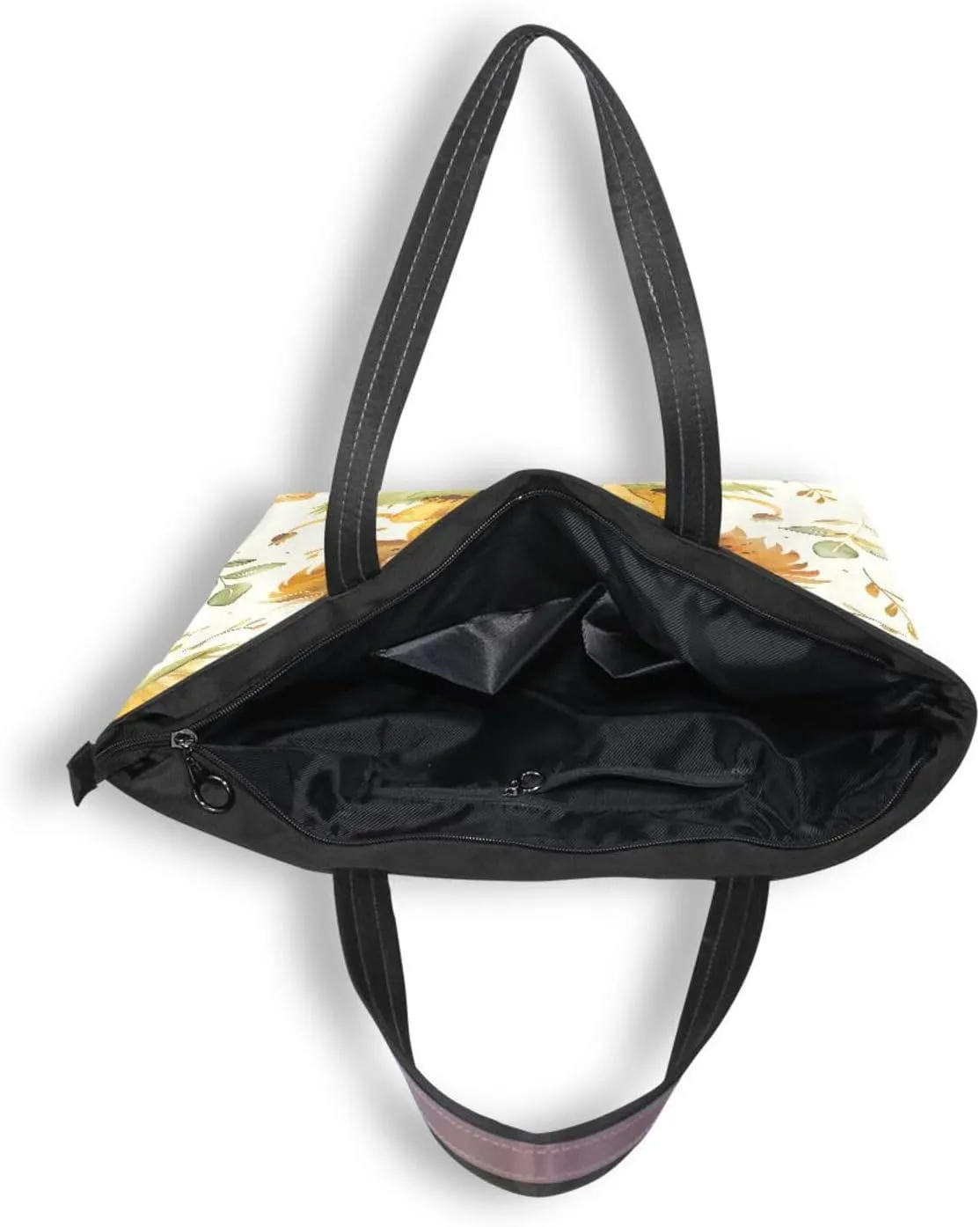 Tote Bag for Women with Zipper,Polyester Tote Purse Holiday Tote Bag Work Handbag Women Gift