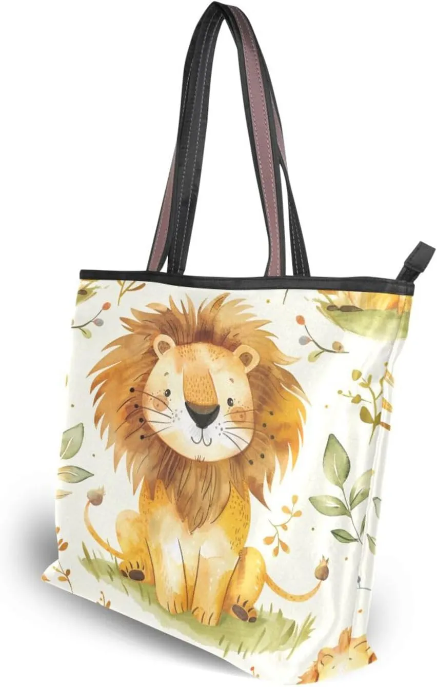Tote Bag for Women with Zipper,Polyester Tote Purse Holiday Tote Bag Work Handbag Women Gift