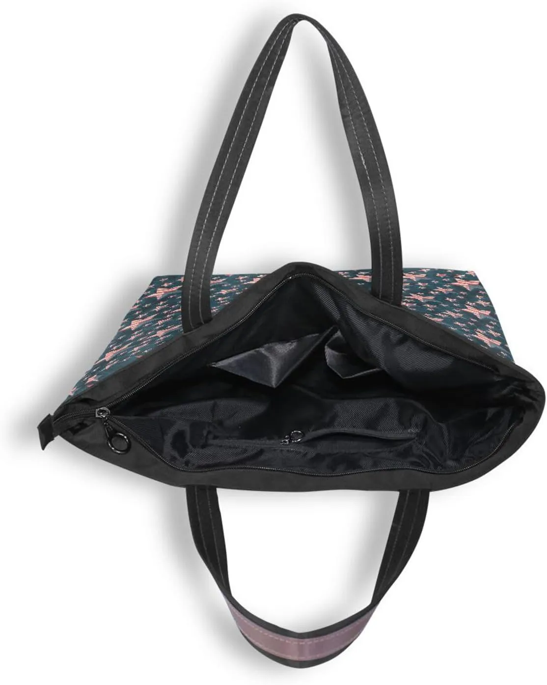 Tote Bag for Women with Zipper,Polyester Tote Purse Holiday Tote Bag Work Handbag Women Gift