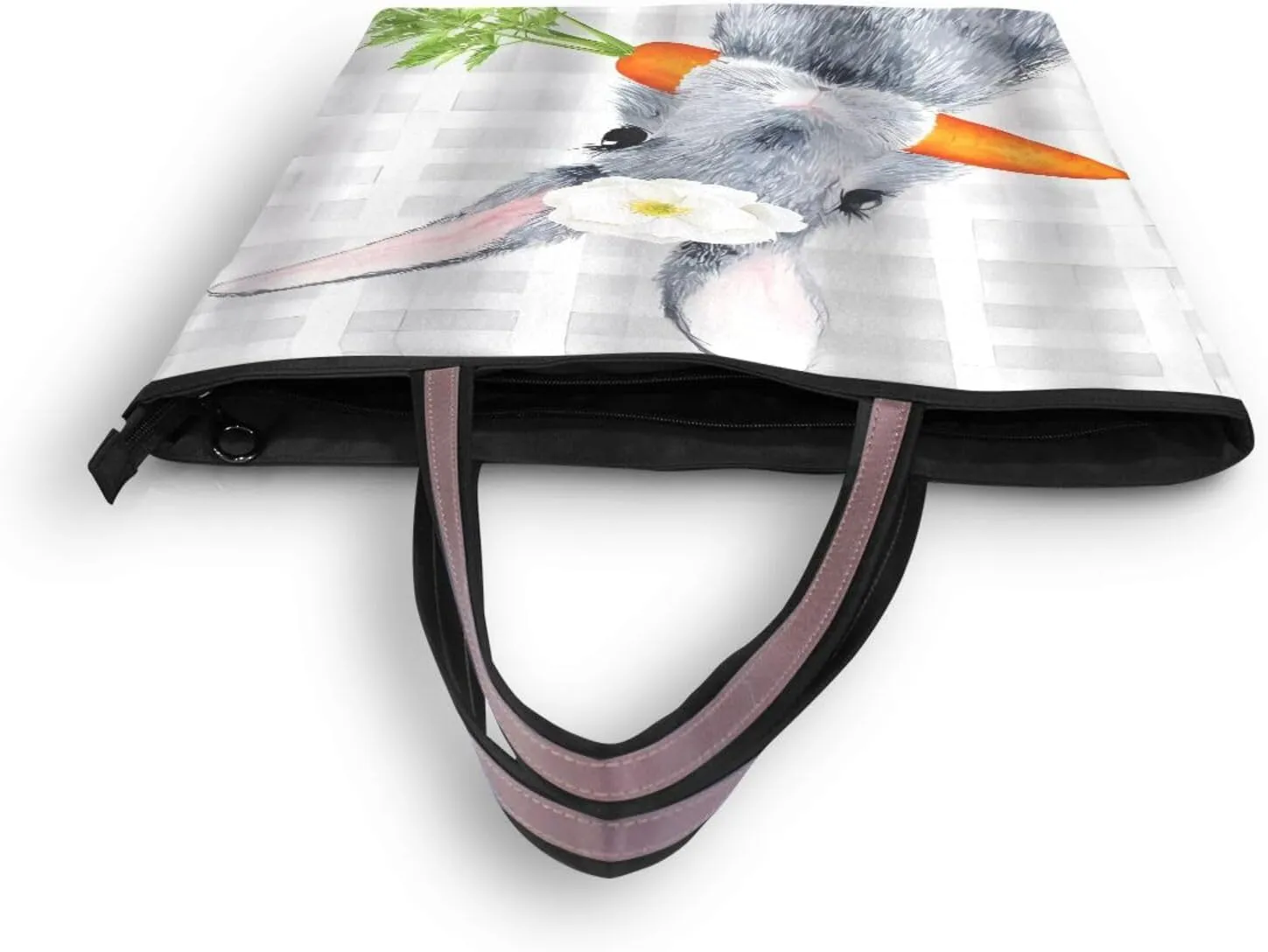 Tote Bag for Women with Zipper,Polyester Tote Purse Holiday Tote Bag Work Handbag Women Gift