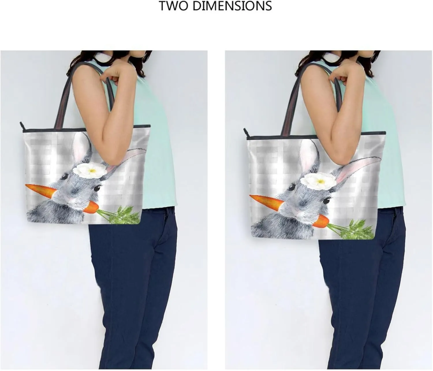 Tote Bag for Women with Zipper,Polyester Tote Purse Holiday Tote Bag Work Handbag Women Gift