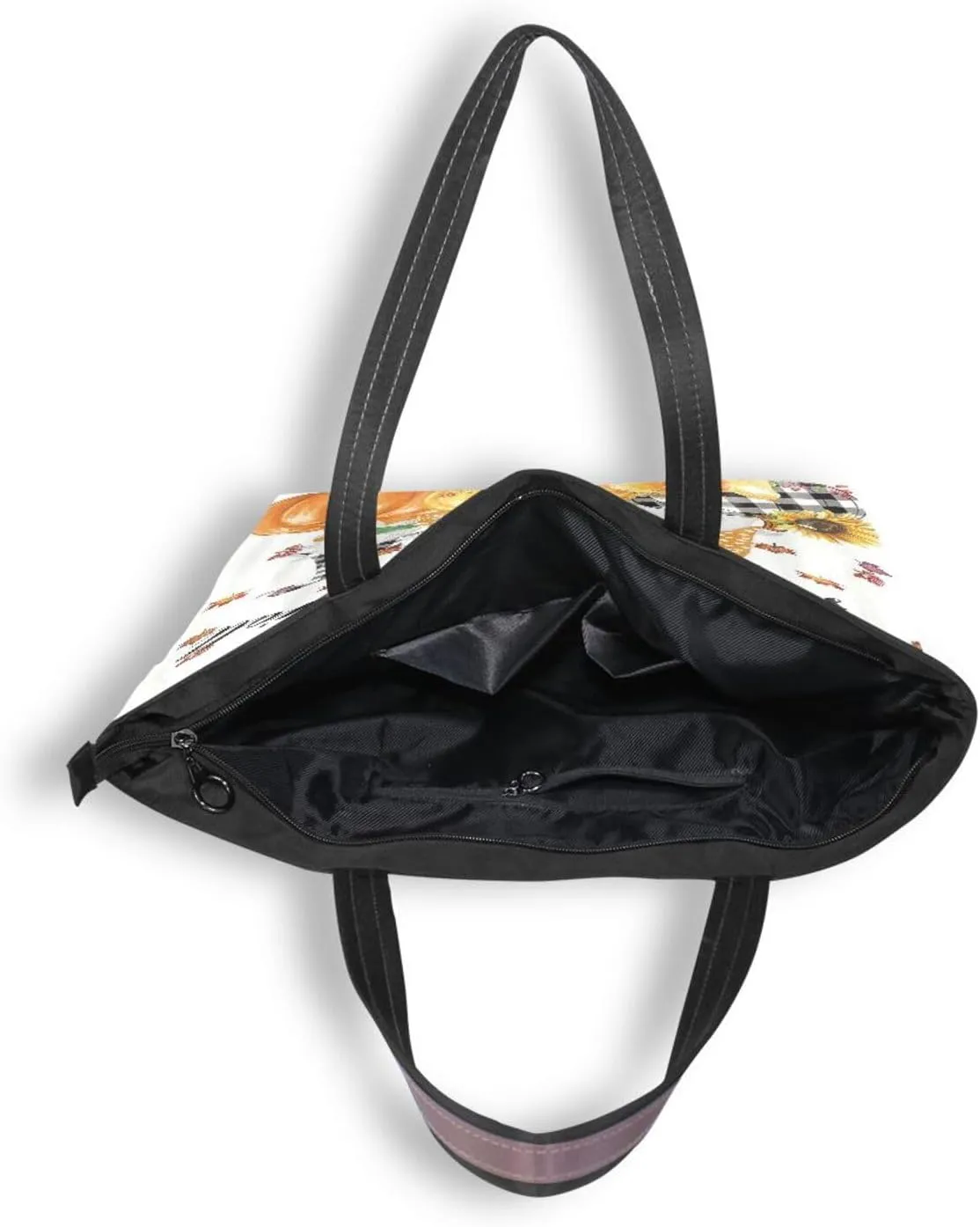 Tote Bag for Women with Zipper,Polyester Tote Purse Holiday Tote Bag Work Handbag Women Gift