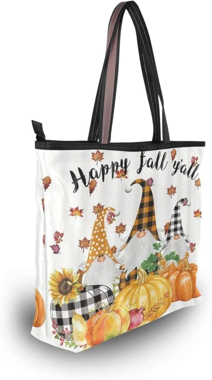 Tote Bag for Women with Zipper,Polyester Tote Purse Holiday Tote Bag Work Handbag Women Gift