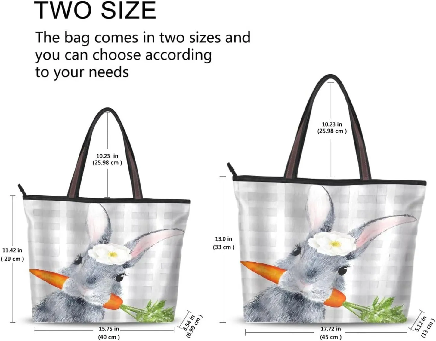 Tote Bag for Women with Zipper,Polyester Tote Purse Holiday Tote Bag Work Handbag Women Gift