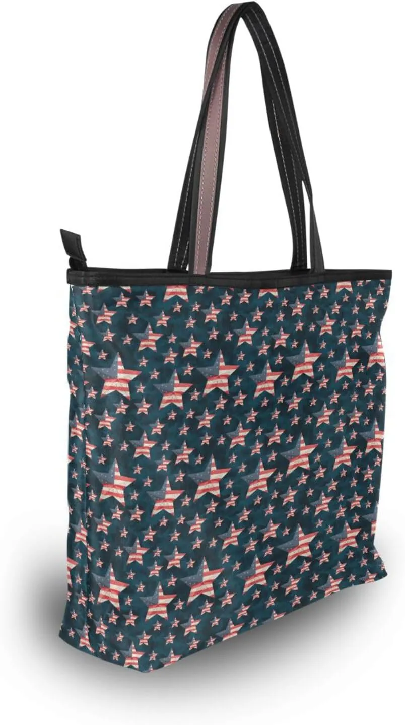 Tote Bag for Women with Zipper,Polyester Tote Purse Holiday Tote Bag Work Handbag Women Gift