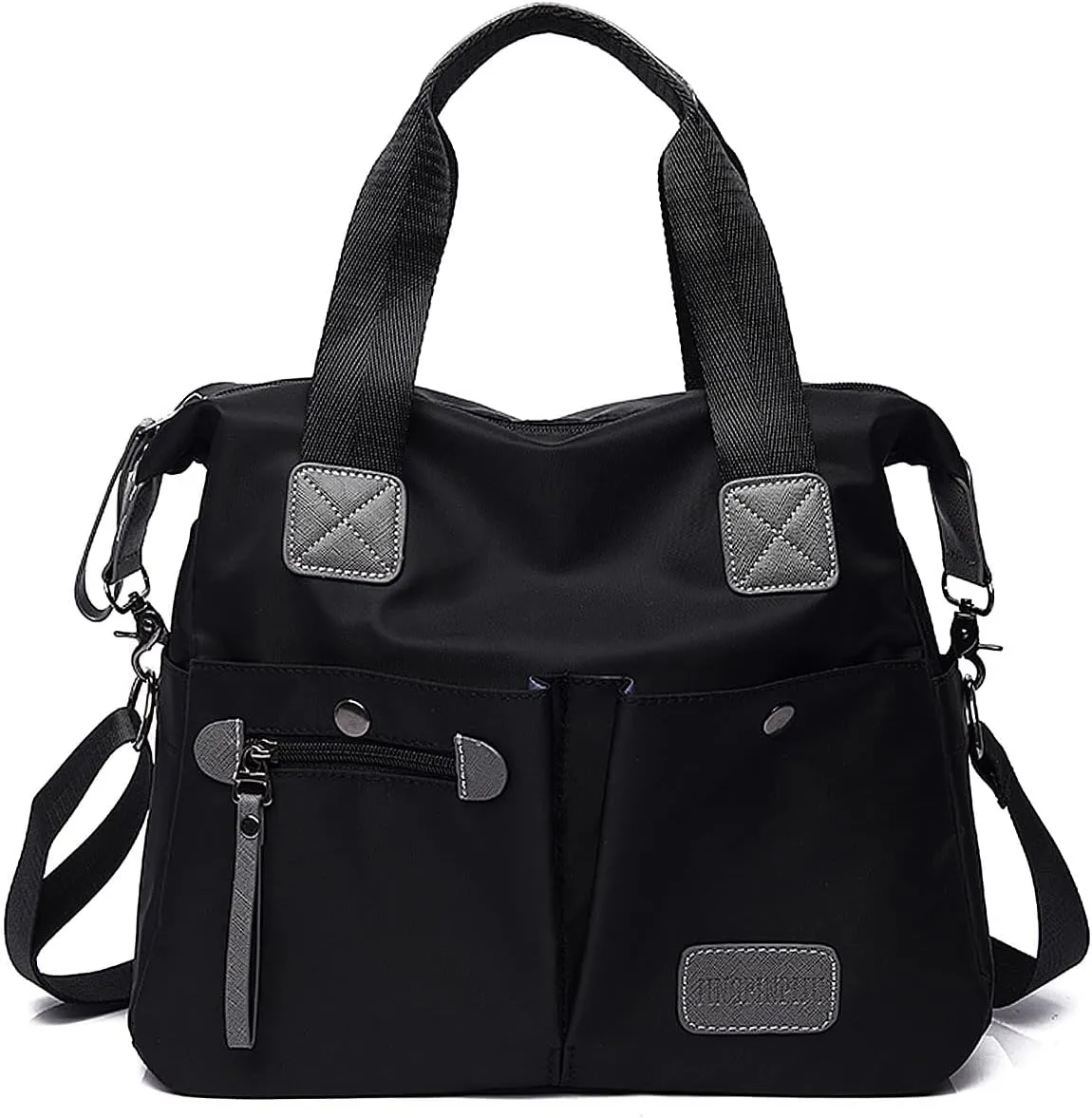Tote Bag for Women,Multi Pockets Shoulder Handbag,Nurse Bag for Work,Large Cross body Purse,Fashion Nylon Top Handle Satchel