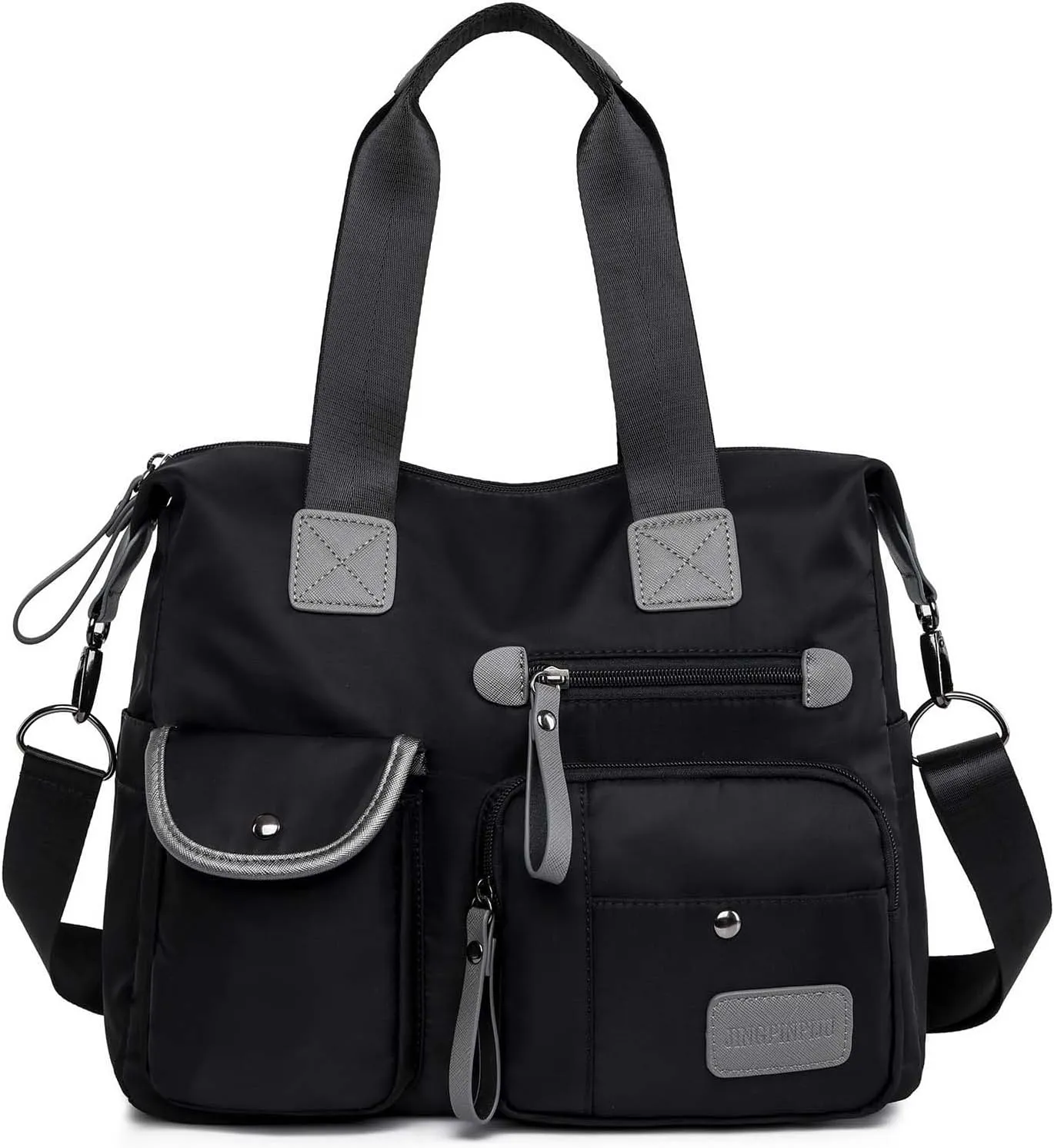 Tote Bag for Women,Multi Pockets Shoulder Handbag,Nurse Bag for Work,Large Cross body Purse,Fashion Nylon Top Handle Satchel