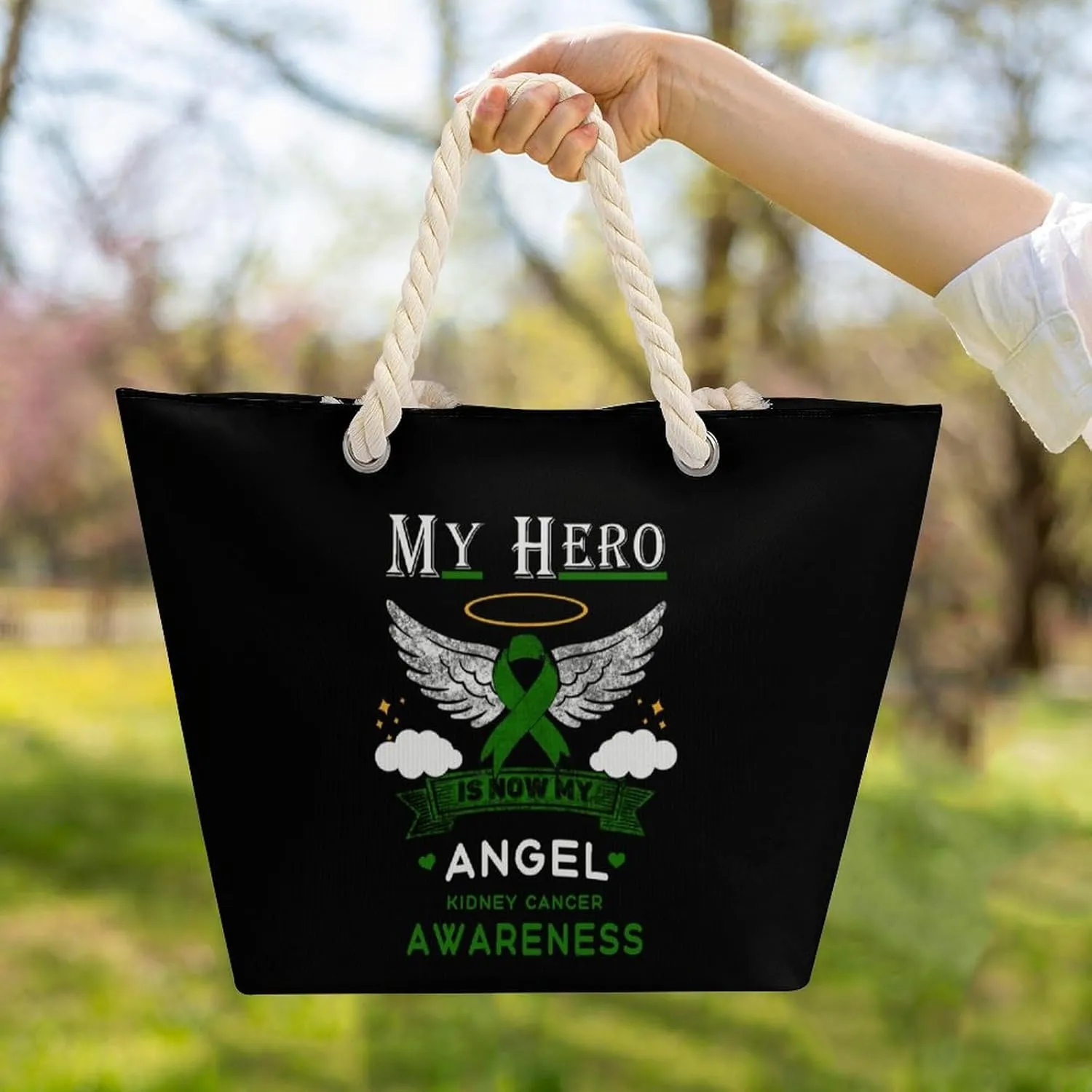 Tote Bag Large Handles Beach Bag with Zipper for Shopping Groceries Travel Outdoors Swim Pool Bag
