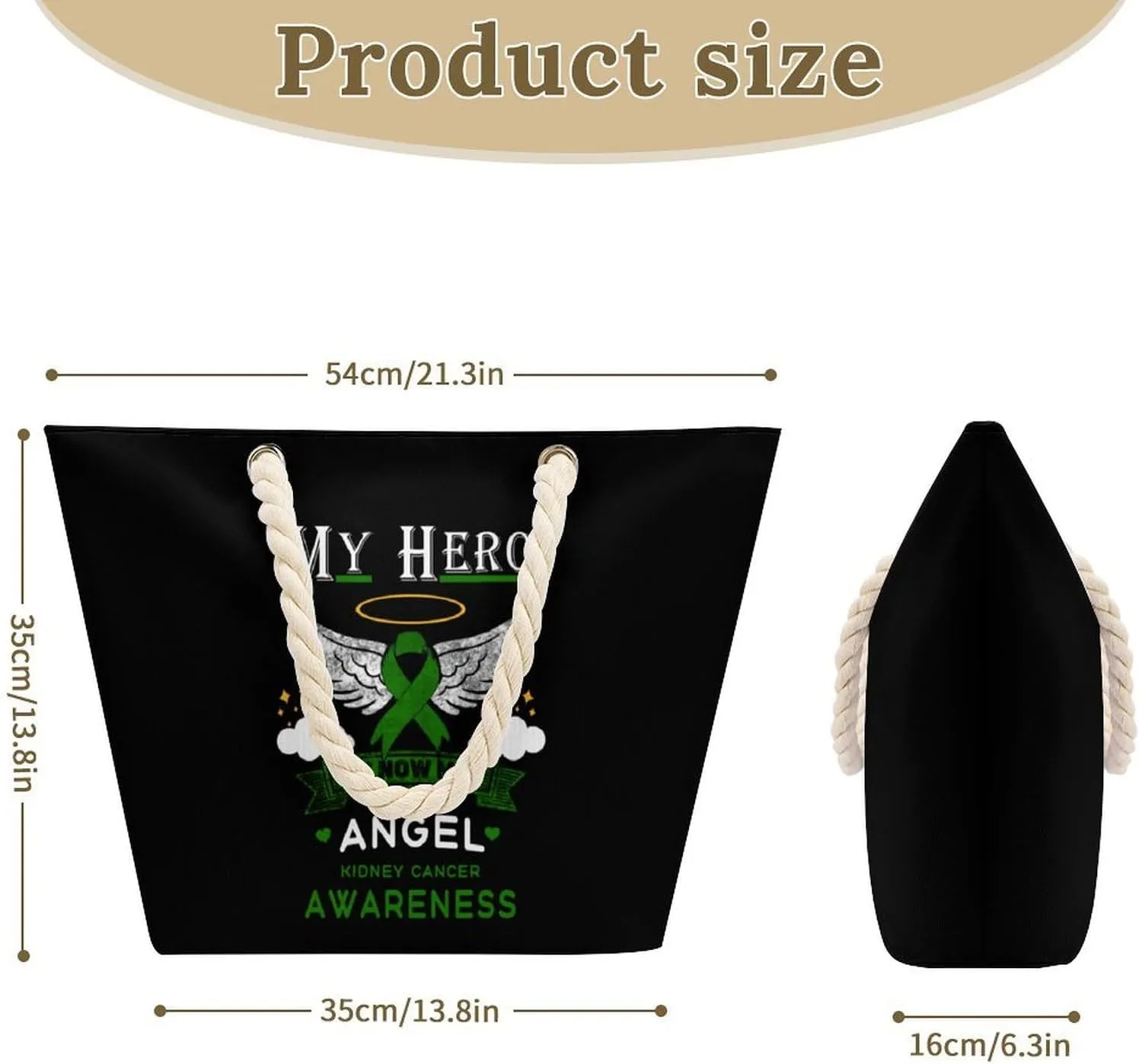 Tote Bag Large Handles Beach Bag with Zipper for Shopping Groceries Travel Outdoors Swim Pool Bag