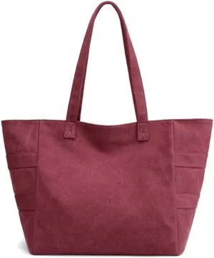 Tote Retro Reusable Satchel Commuter Purse for Women Work Canvas Shoulder Large Capacity Cloth Hobo Handbag