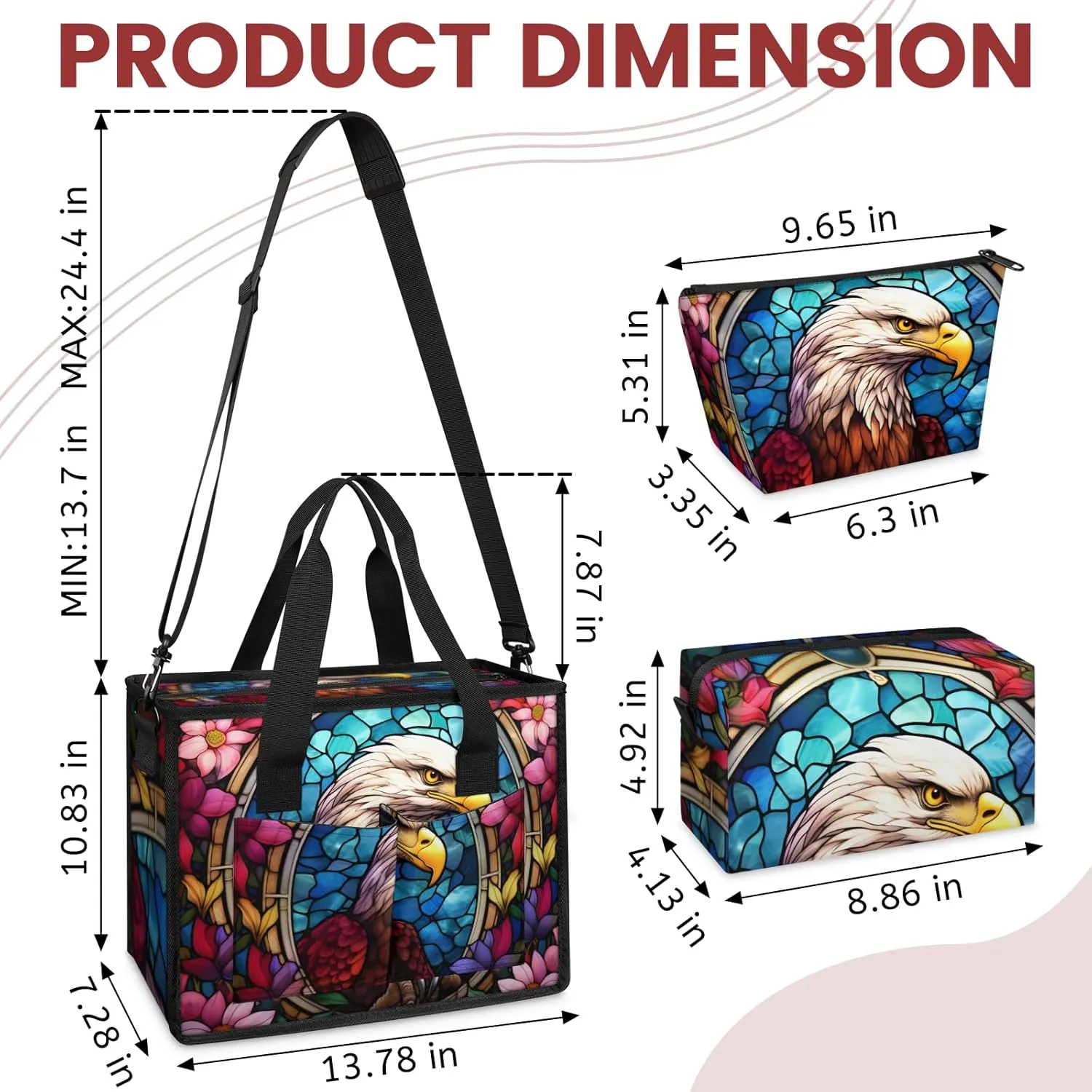 Tote Satchel Bag Set 3PCS for Women,Travel Shoulder Bag Handbag and Wallet Daily Use01