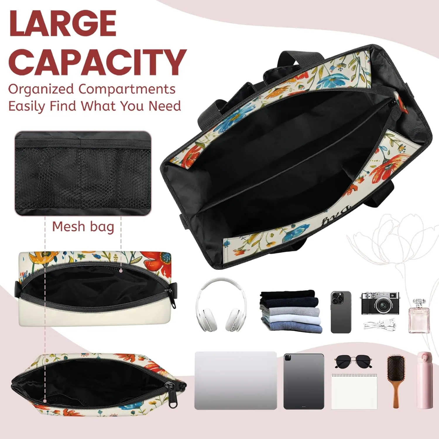 Tote Satchel Bag Set 3PCS for Women,Travel Shoulder Bag Handbag and Wallet Daily Use01