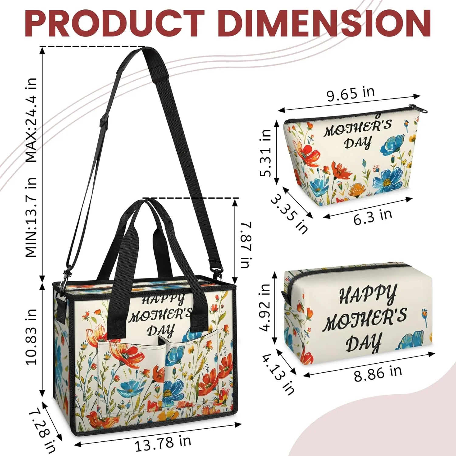 Tote Satchel Bag Set 3PCS for Women,Travel Shoulder Bag Handbag and Wallet Daily Use01