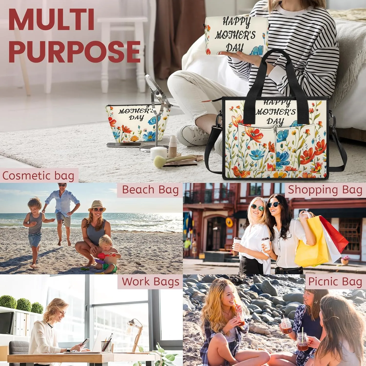 Tote Satchel Bag Set 3PCS for Women,Travel Shoulder Bag Handbag and Wallet Daily Use01