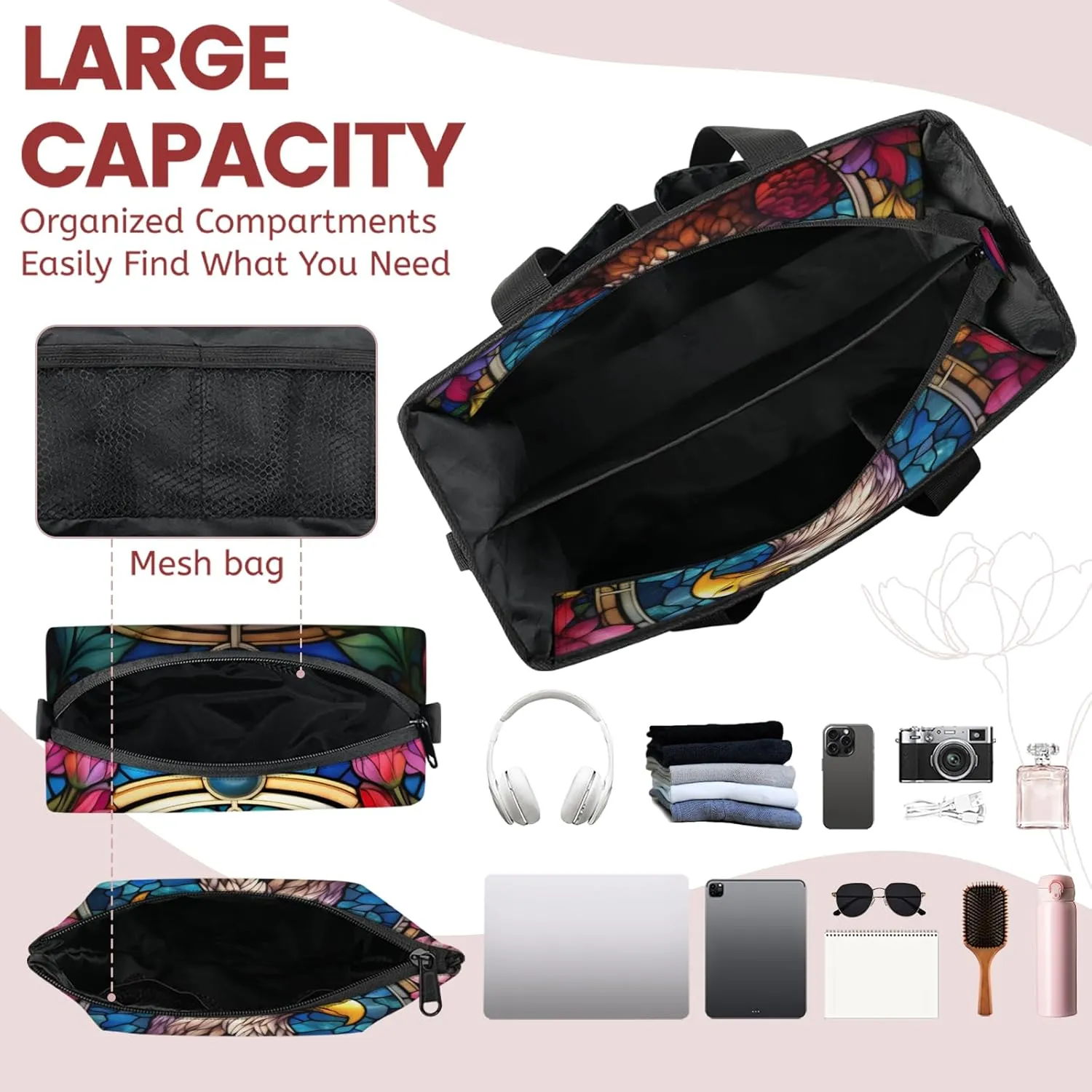 Tote Satchel Bag Set 3PCS for Women,Travel Shoulder Bag Handbag and Wallet Daily Use01