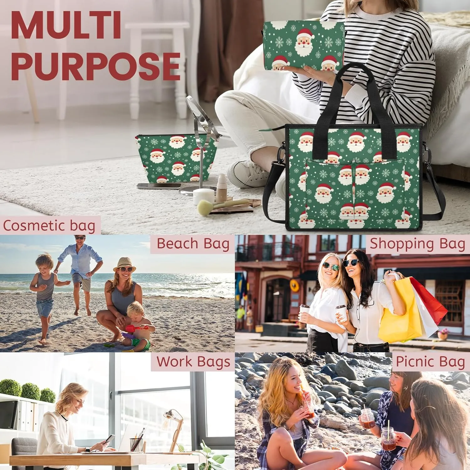 Tote Satchel Bag Set 3PCS for Women,Travel Shoulder Bag Handbag and Wallet Daily Use02