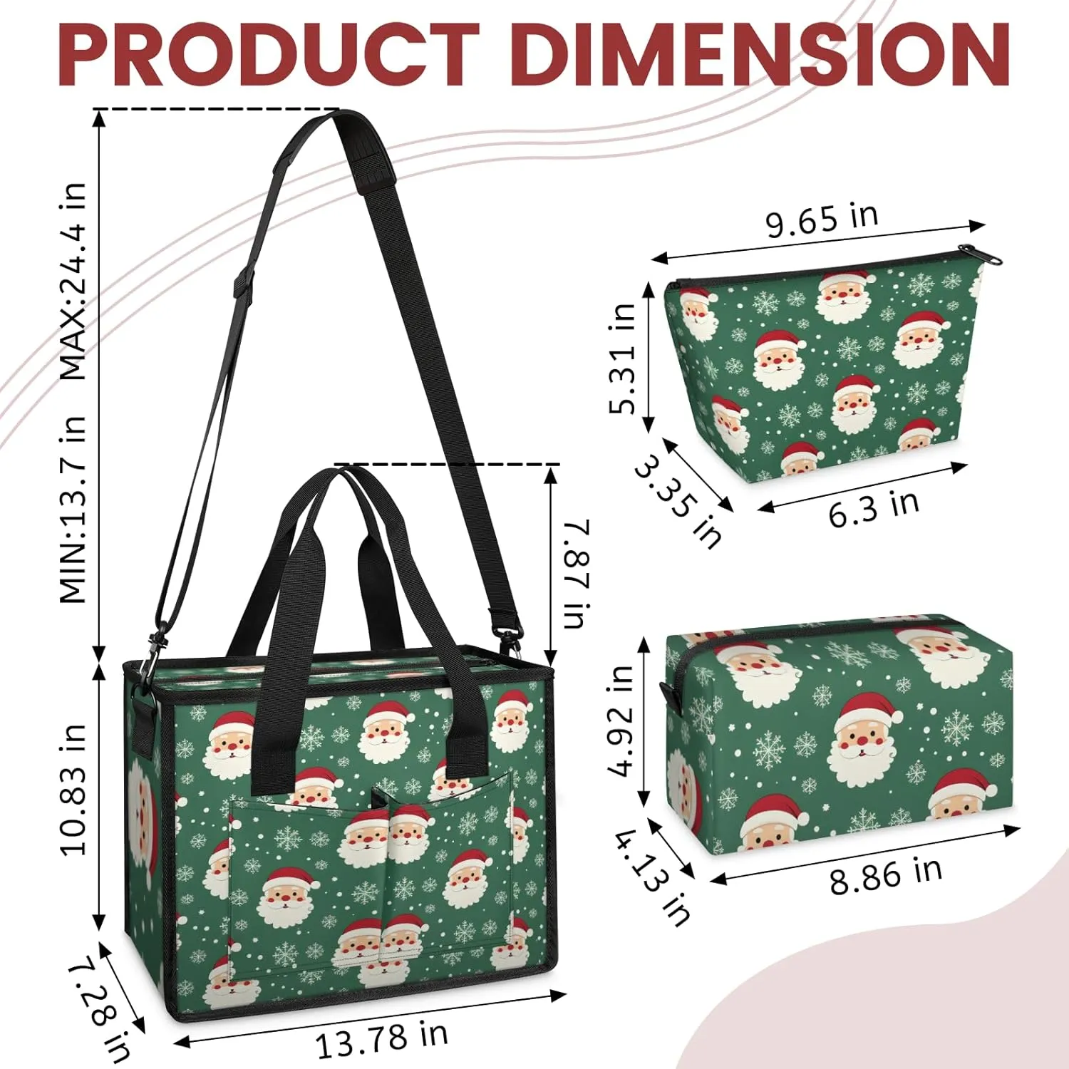 Tote Satchel Bag Set 3PCS for Women,Travel Shoulder Bag Handbag and Wallet Daily Use02