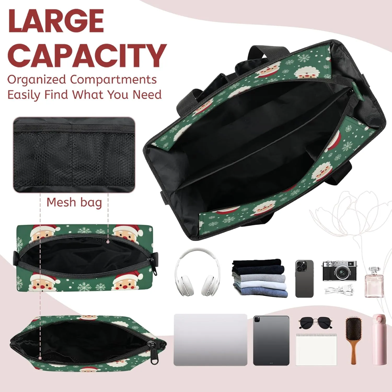 Tote Satchel Bag Set 3PCS for Women,Travel Shoulder Bag Handbag and Wallet Daily Use02