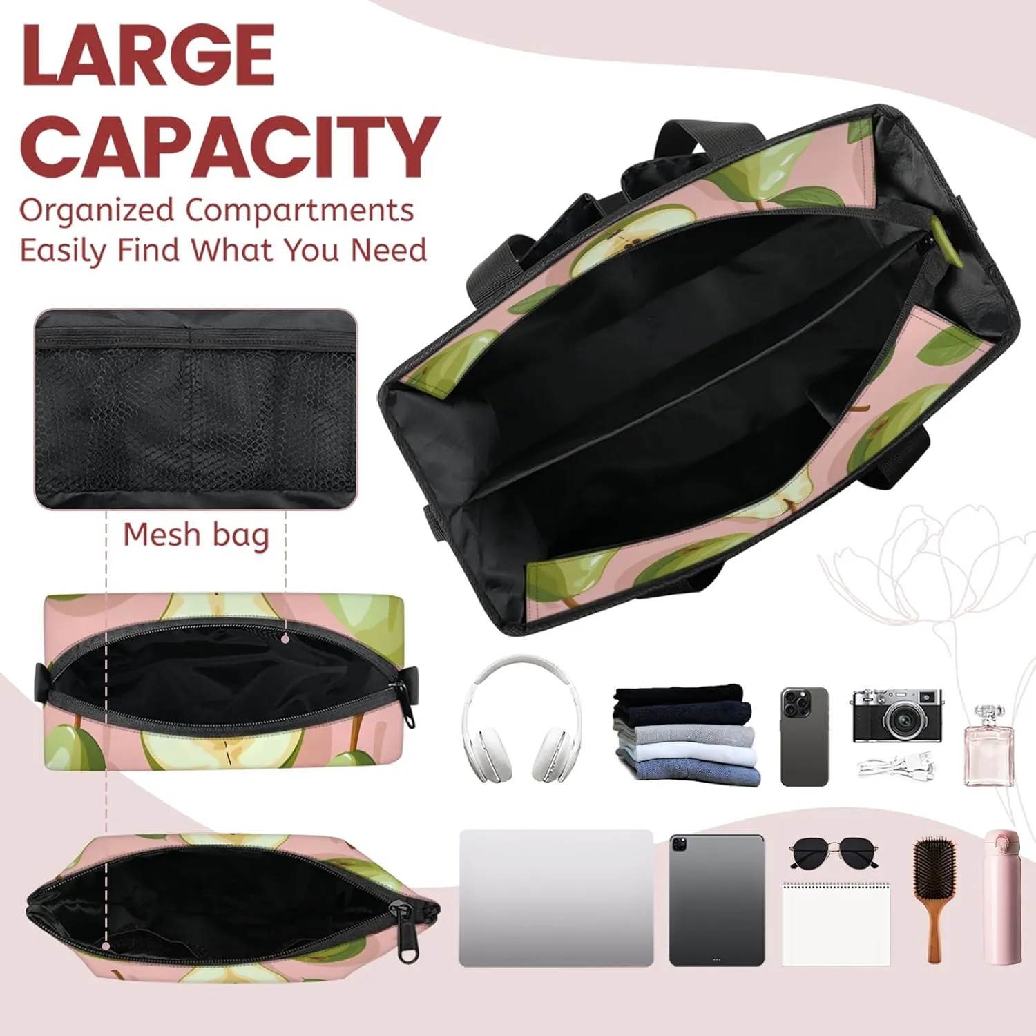 Tote Satchel Bag Set 3PCS for Women,Travel Shoulder Bag Handbag and Wallet Daily Use04