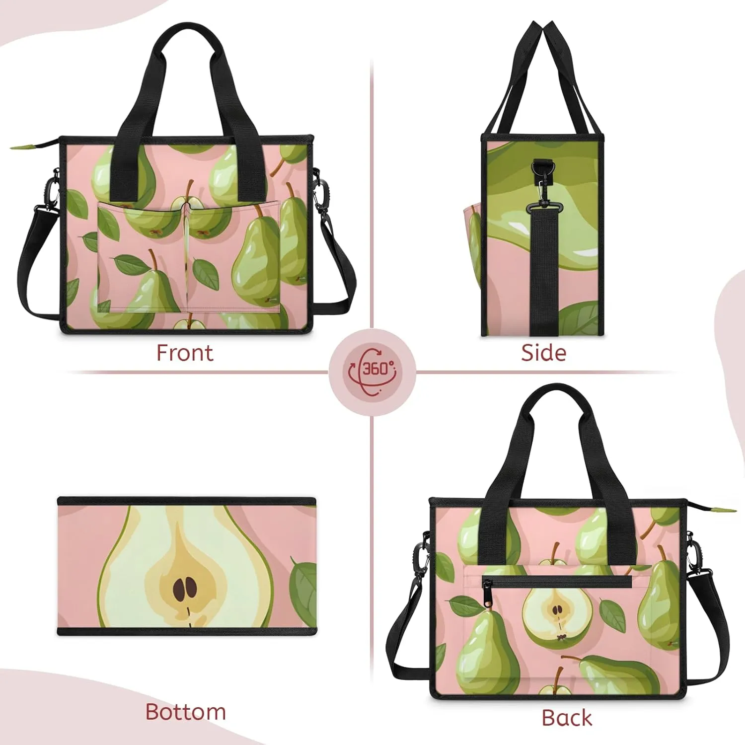 Tote Satchel Bag Set 3PCS for Women,Travel Shoulder Bag Handbag and Wallet Daily Use04