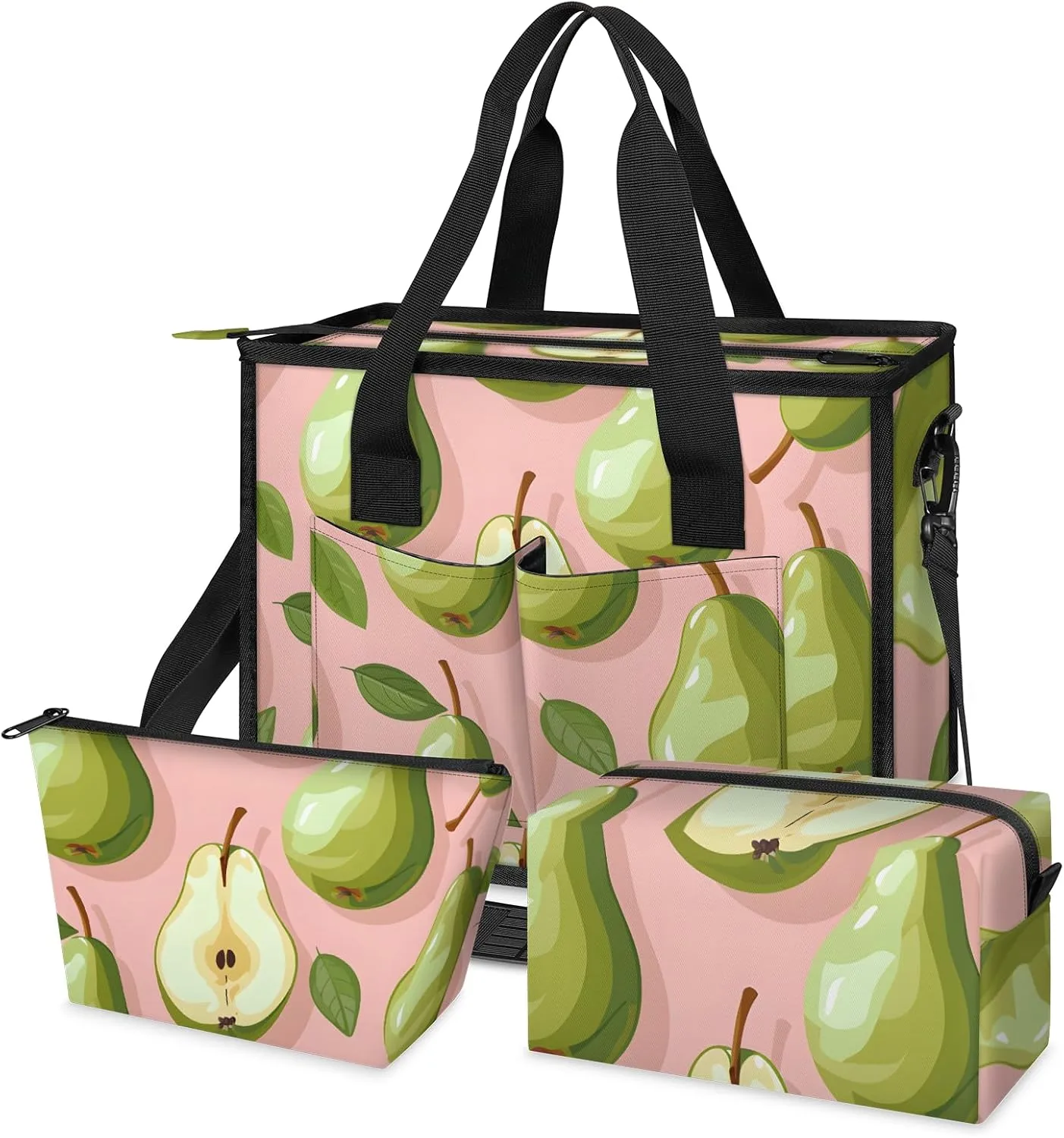 Tote Satchel Bag Set 3PCS for Women,Travel Shoulder Bag Handbag and Wallet Daily Use04