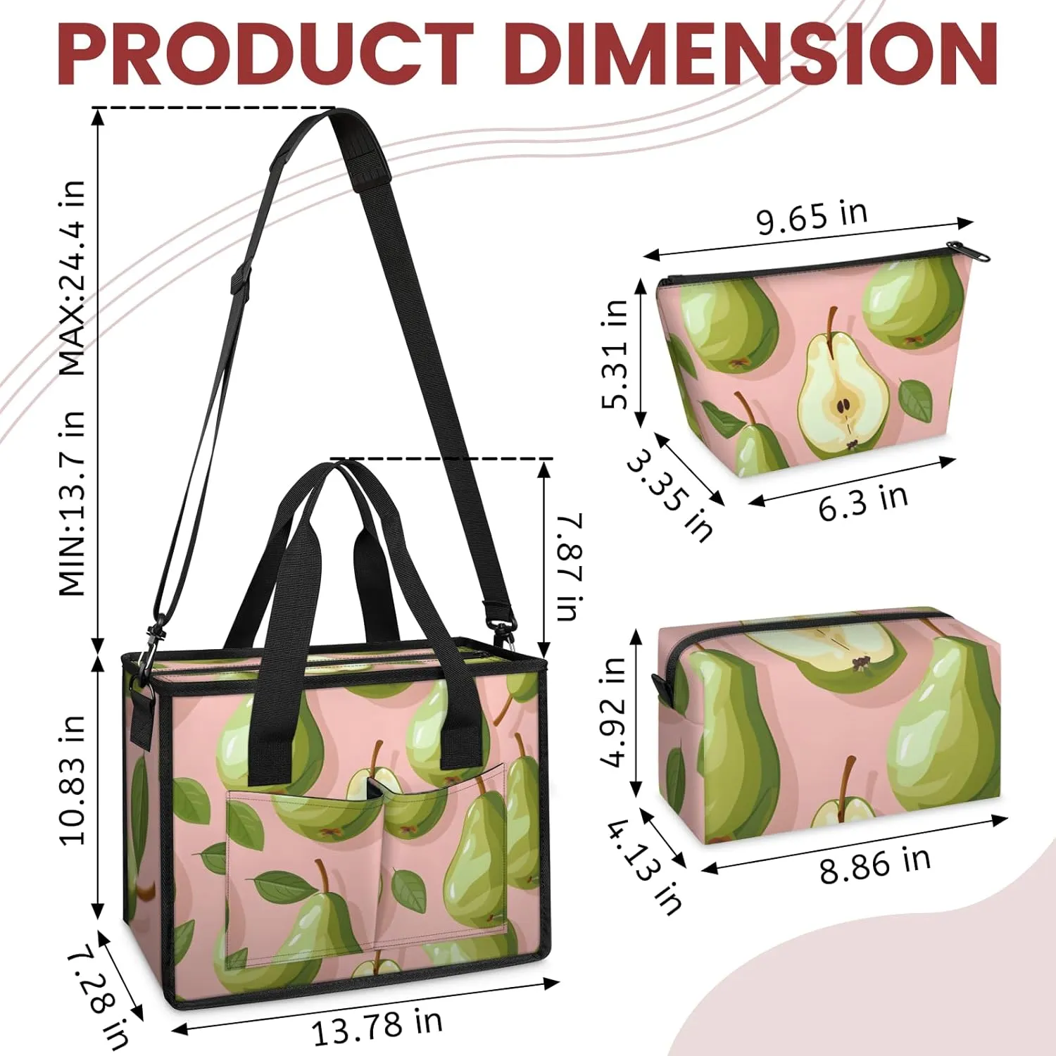 Tote Satchel Bag Set 3PCS for Women,Travel Shoulder Bag Handbag and Wallet Daily Use04
