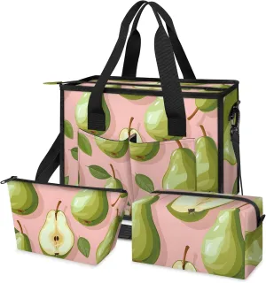 Tote Satchel Bag Set 3PCS for Women,Travel Shoulder Bag Handbag and Wallet Daily Use04