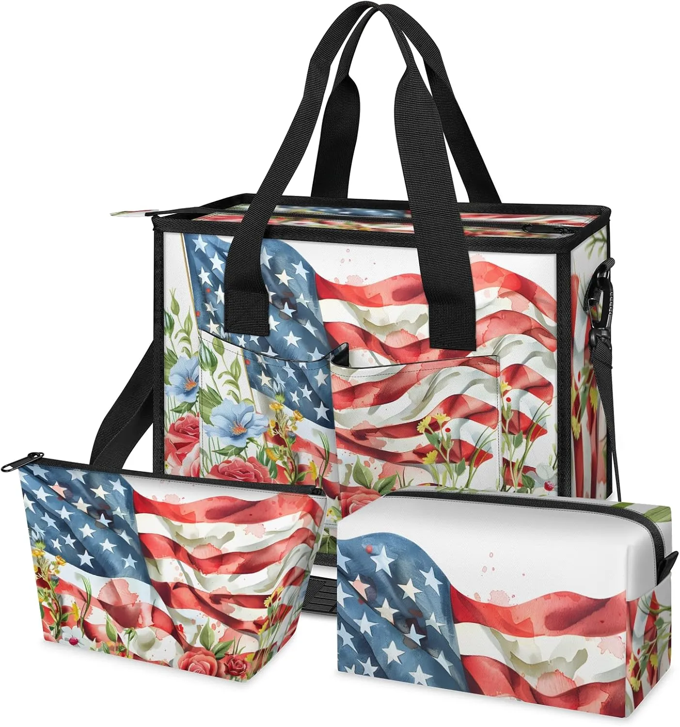 Tote Satchel Bag Set 3PCS for Women,Travel Shoulder Bag Handbag and Wallet Daily Use05