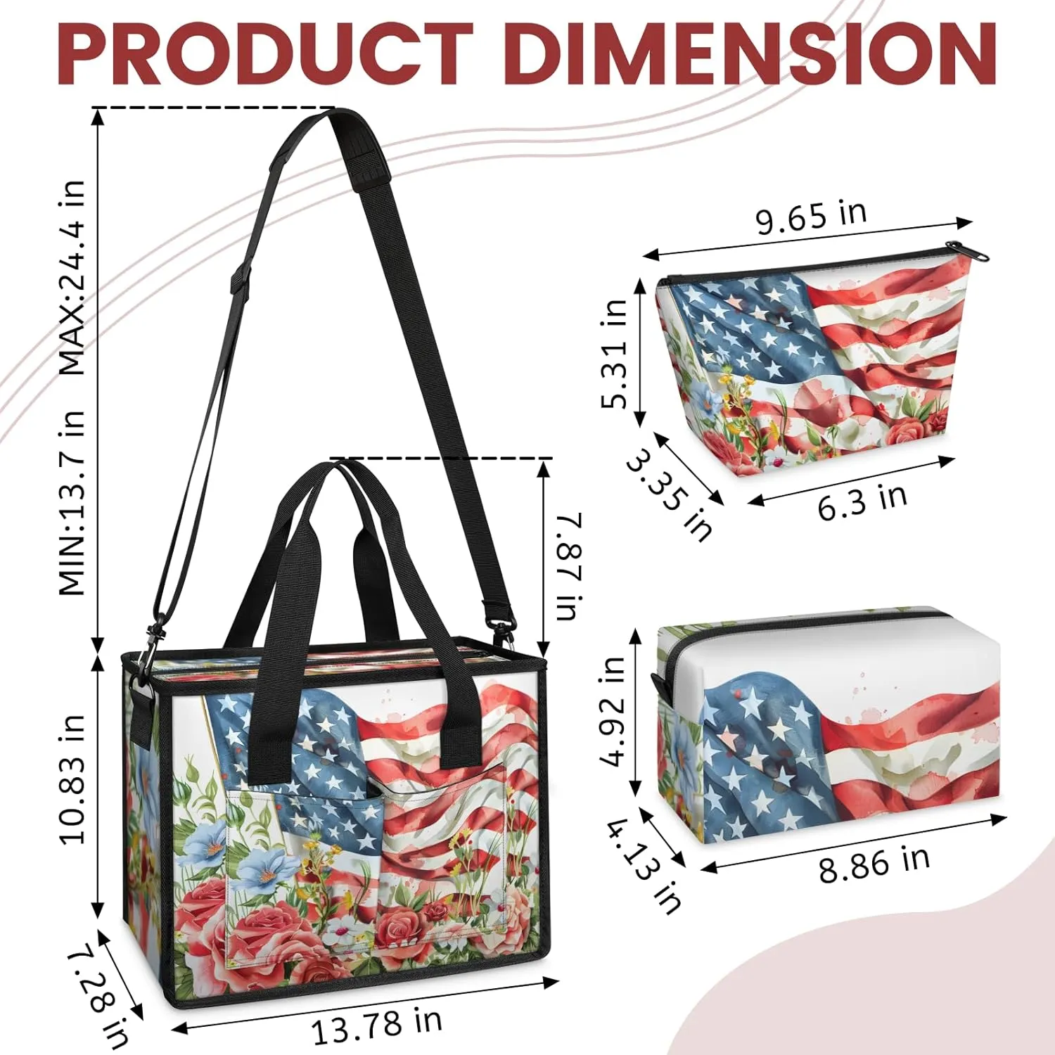 Tote Satchel Bag Set 3PCS for Women,Travel Shoulder Bag Handbag and Wallet Daily Use05