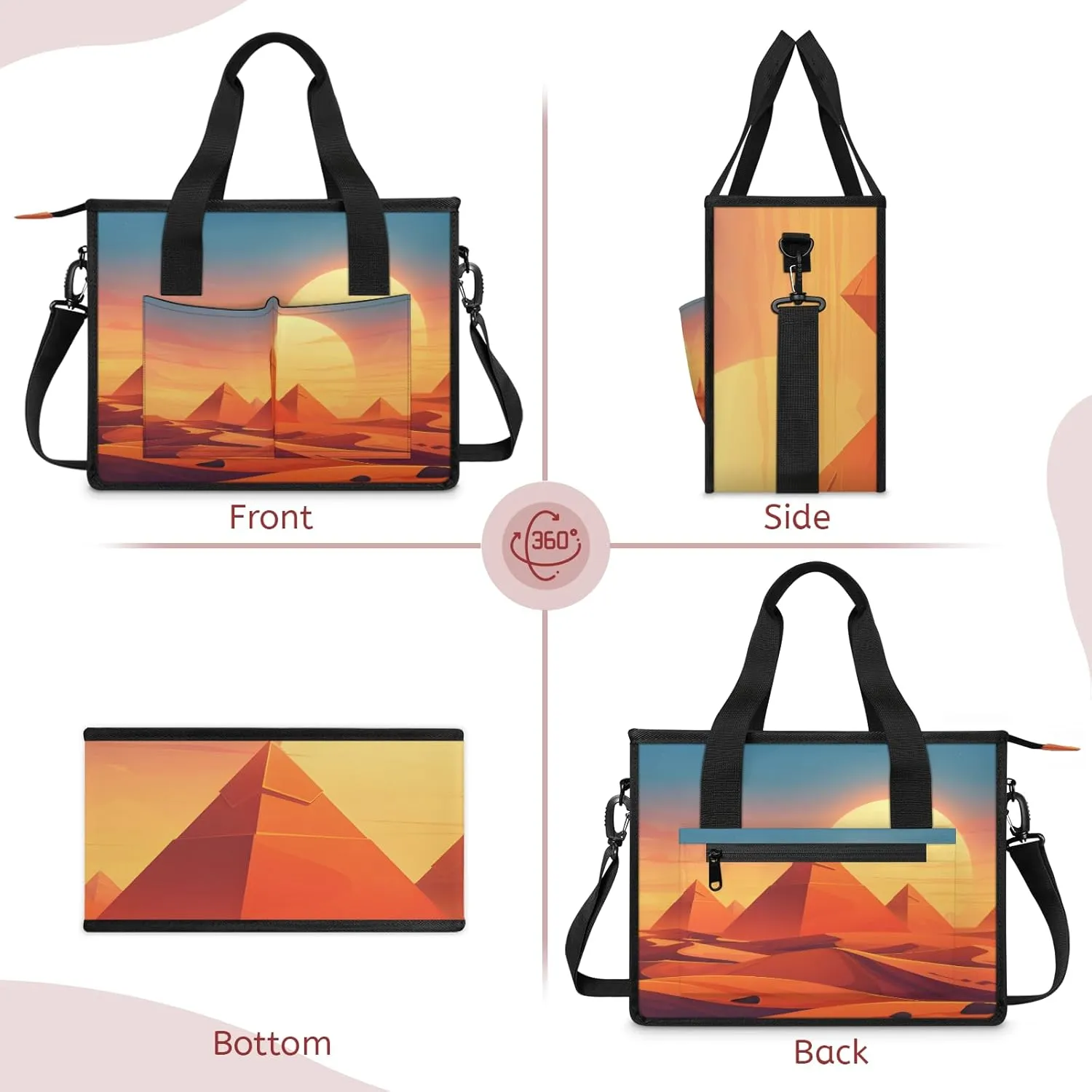 Tote Satchel Bag Set 3PCS for Women,Travel Shoulder Bag Handbag and Wallet Daily Use05