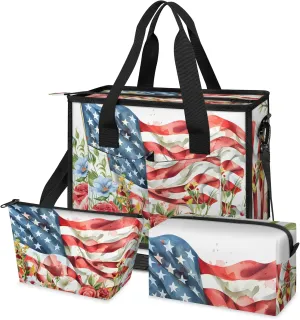 Tote Satchel Bag Set 3PCS for Women,Travel Shoulder Bag Handbag and Wallet Daily Use05