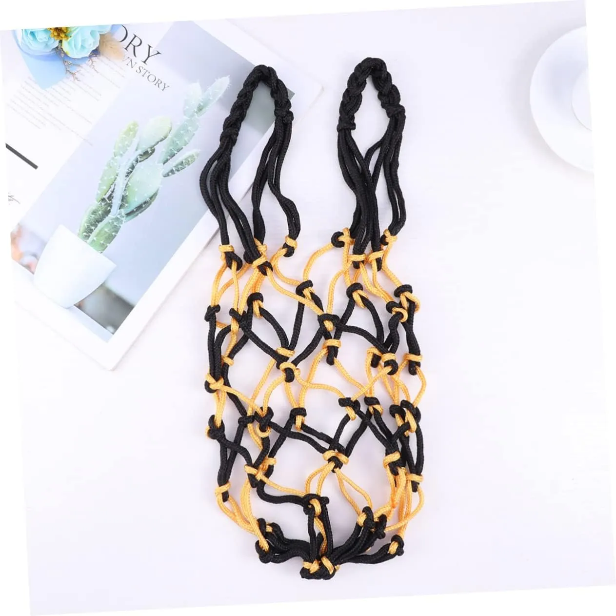Totority Nylon Net Bag Sporting Basketball Netted Carrier Draw Ball Mesh Net Draw Mesh Net Nets Ball Storage Bag