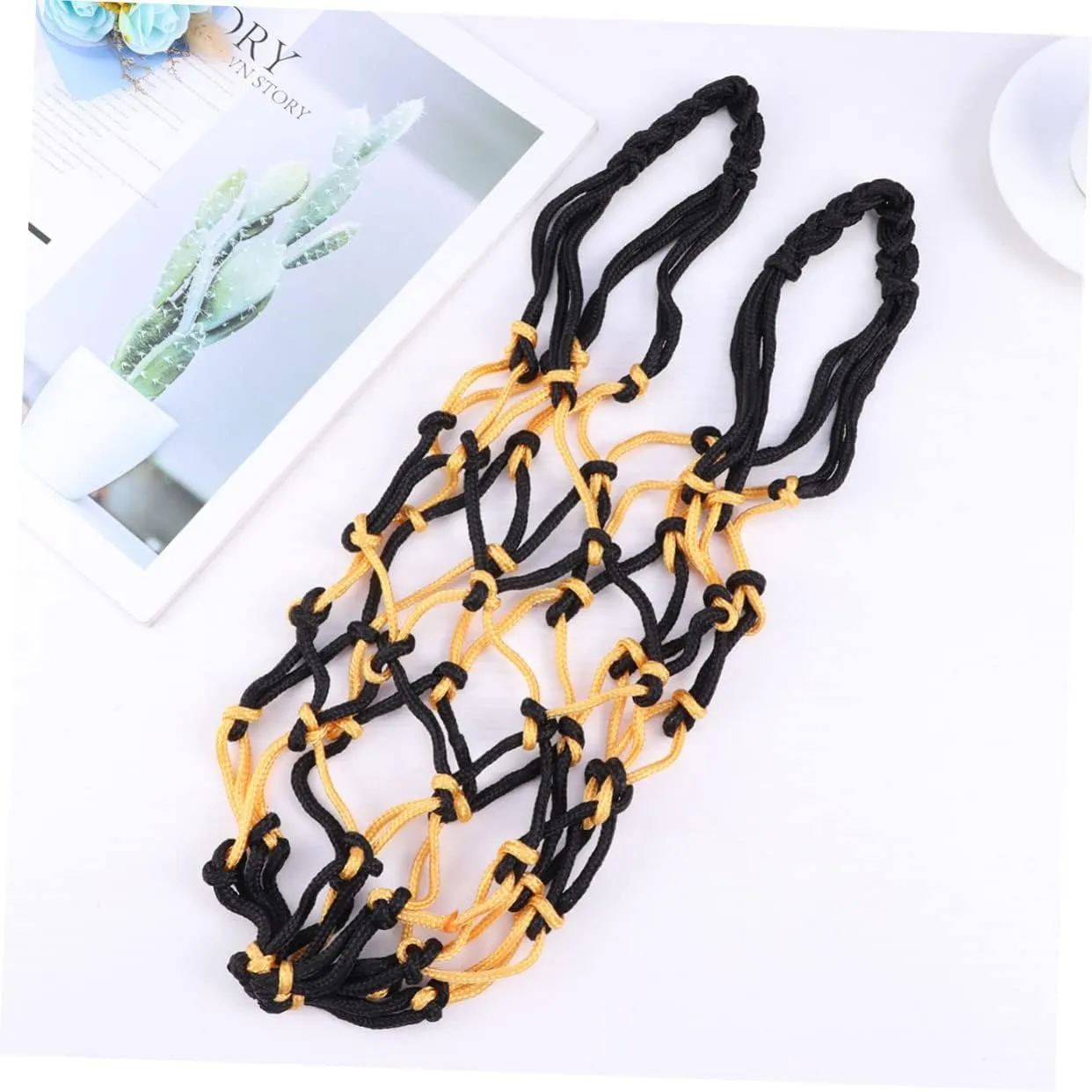 Totority Nylon Net Bag Sporting Basketball Netted Carrier Draw Ball Mesh Net Draw Mesh Net Nets Ball Storage Bag