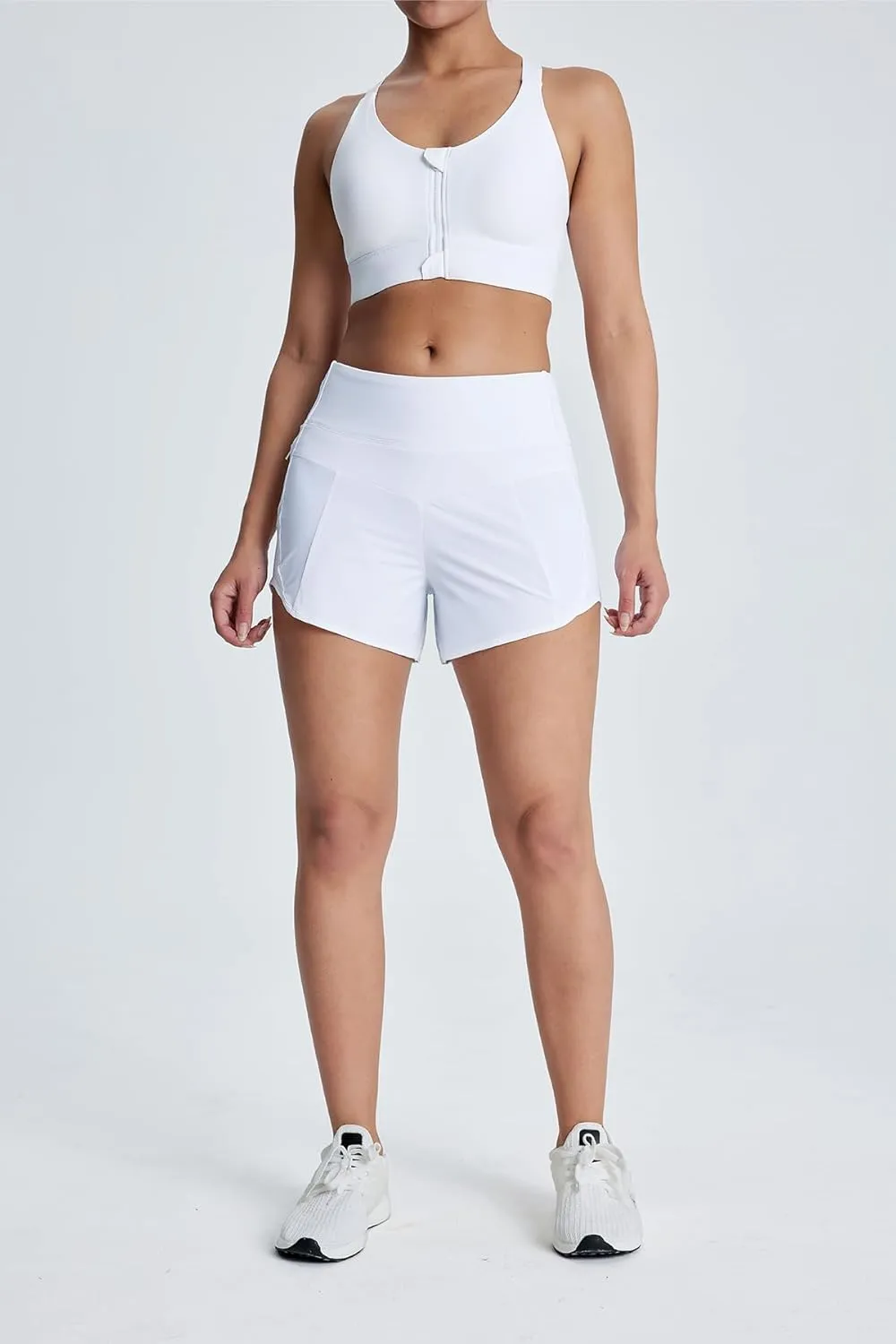 Tough Mode Athletic Shorts for Women, Gym Shorts Women, Elastic Running Sport Workout Yoga, Ultra Soft Short with Zip Pocket