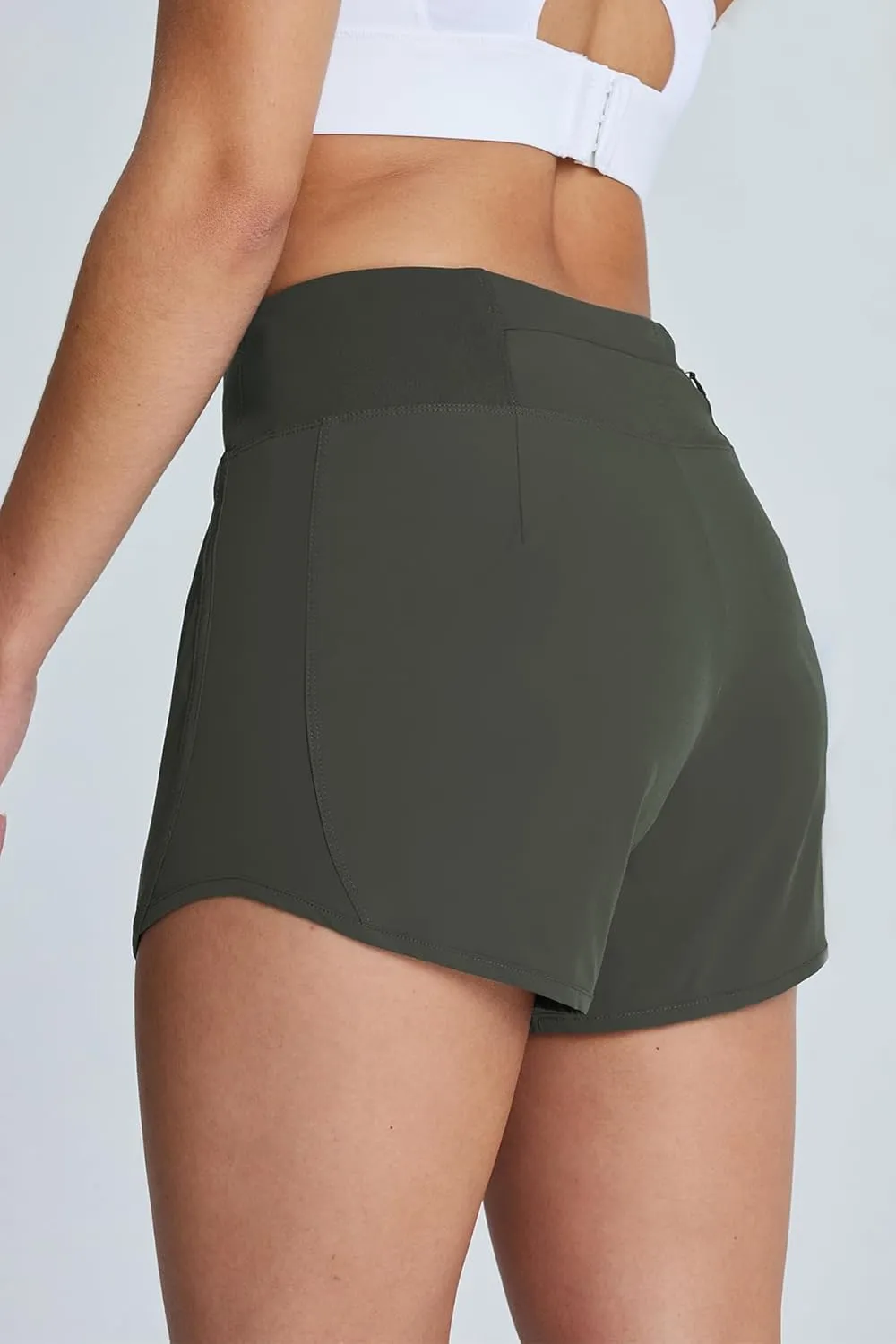Tough Mode Athletic Shorts for Women, Gym Shorts Women, Elastic Running Sport Workout Yoga, Ultra Soft Short with Zip Pocket