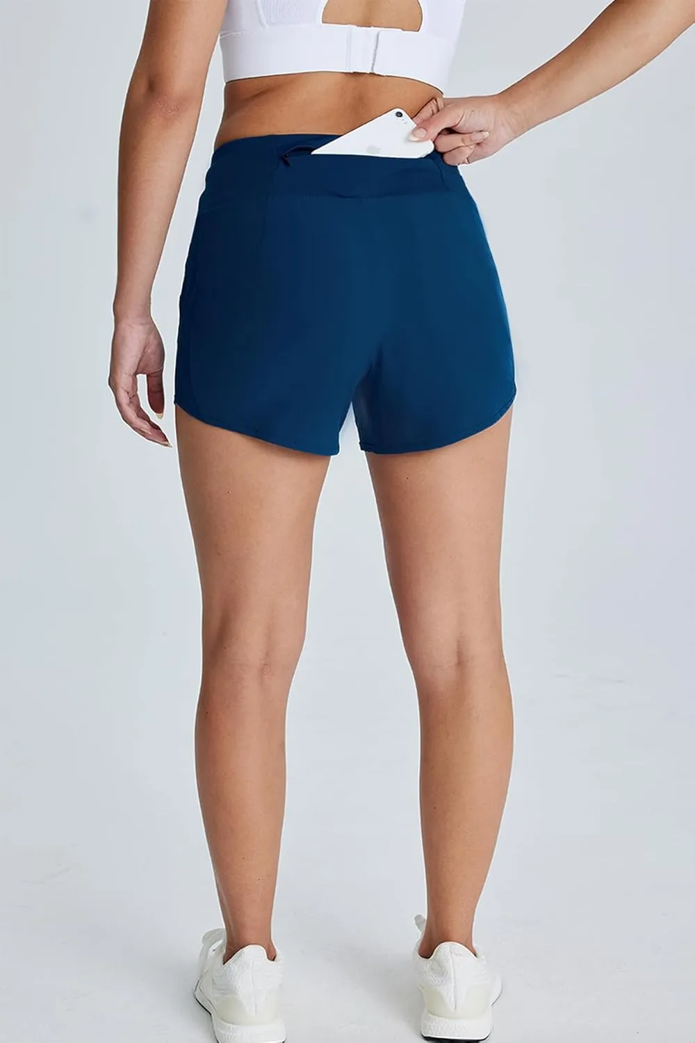 Tough Mode Athletic Shorts for Women, Gym Shorts Women, Elastic Running Sport Workout Yoga, Ultra Soft Short with Zip Pocket
